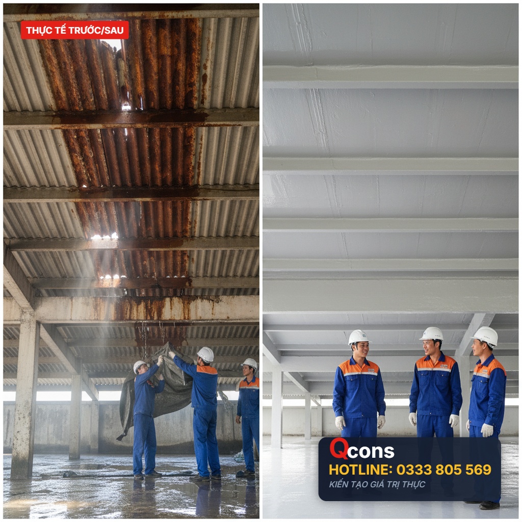 Thay tôn mái bị dột