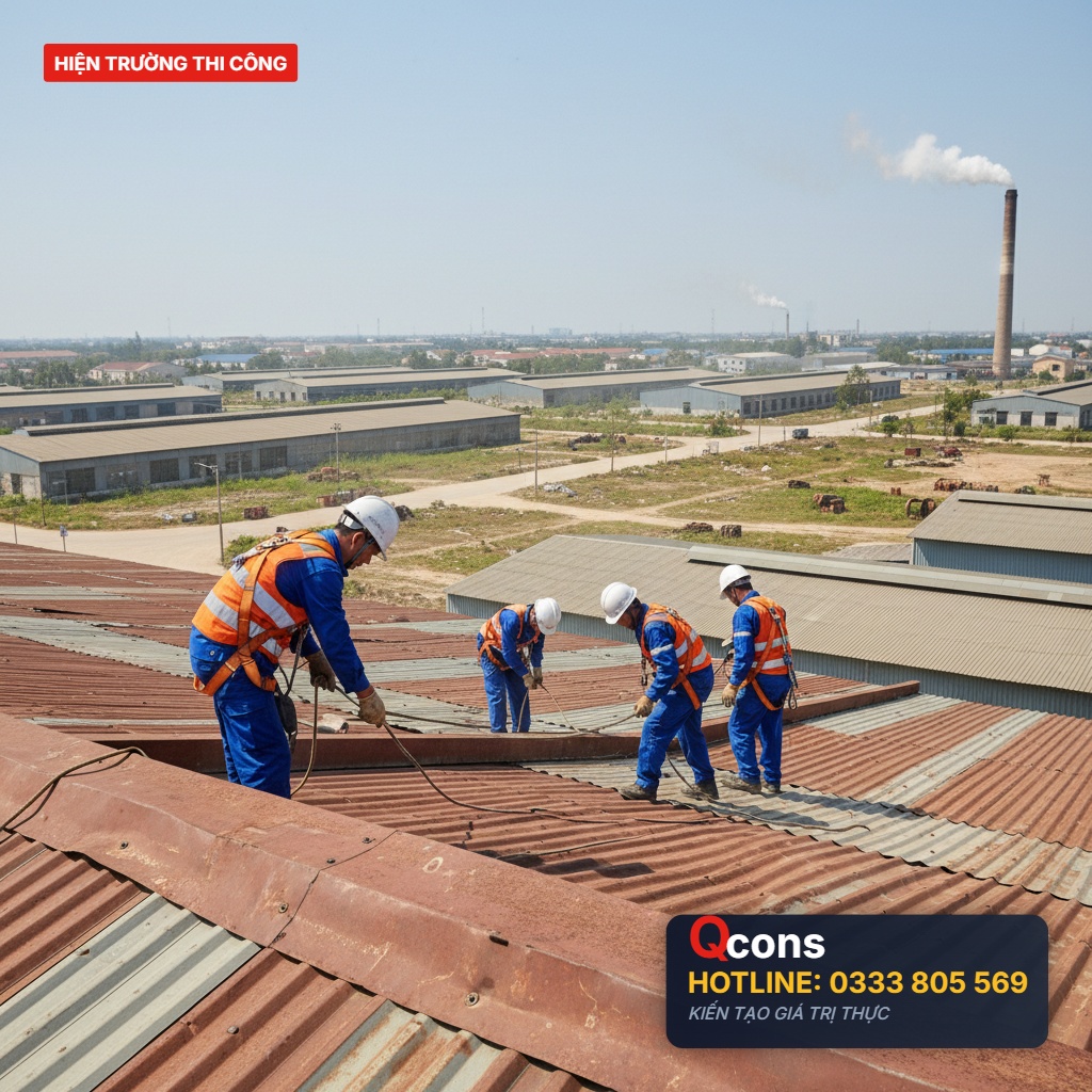 Thay tôn mái nhà xưởng