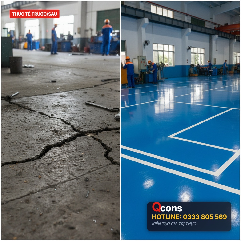 Xử lý nền nứt bằng epoxy