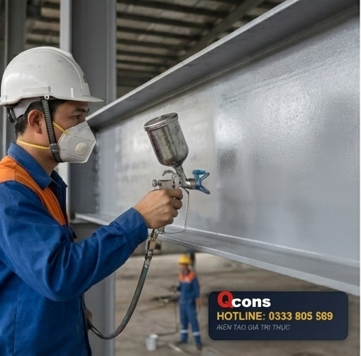 Sơn lại khung kèo thép nhà xưởng bị rỉ sét