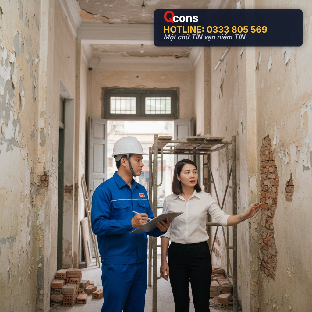 Trao đổi tư vấn cho gia chủ trong quá trình thi công