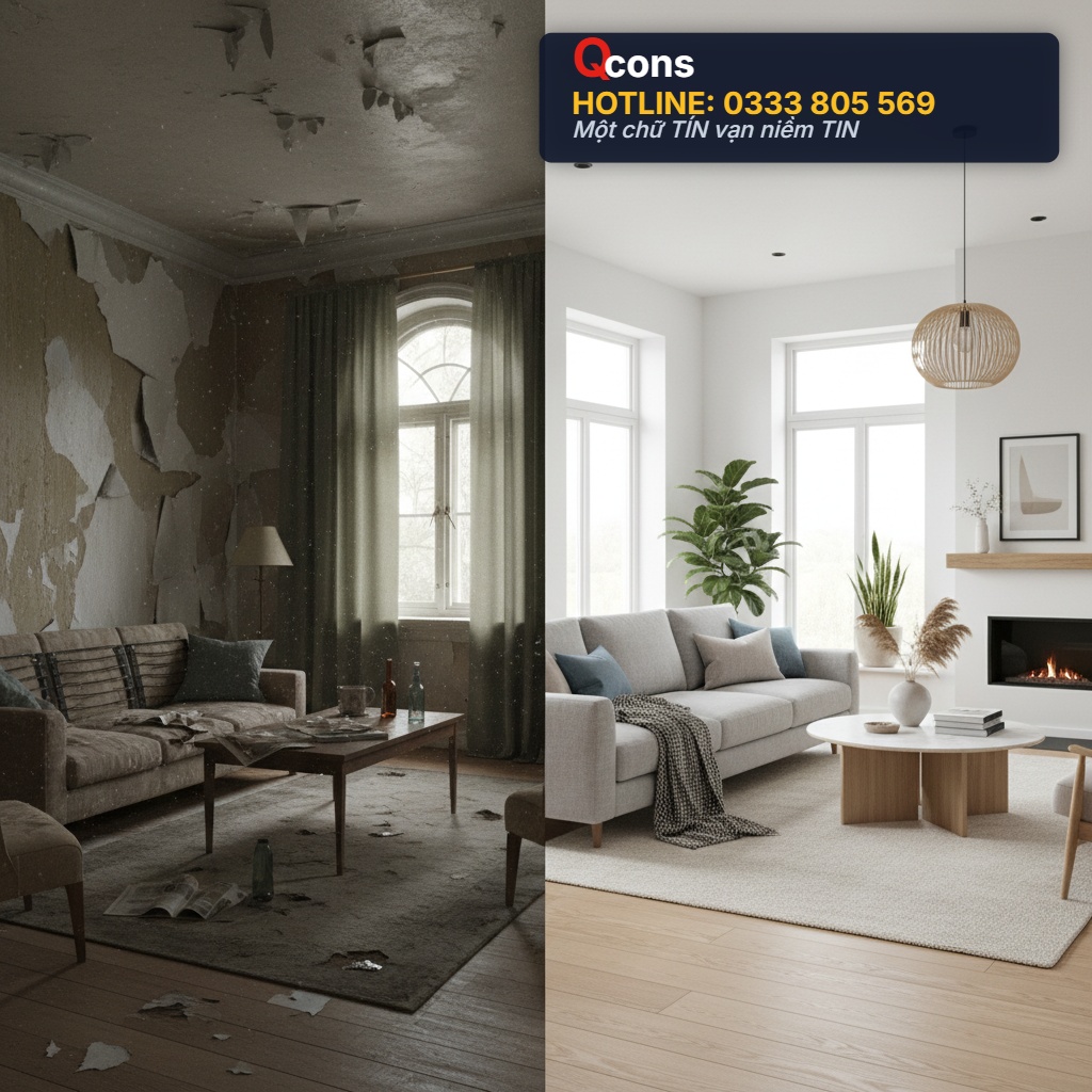 Hình ảnh nhà trước và sau sửa chữa