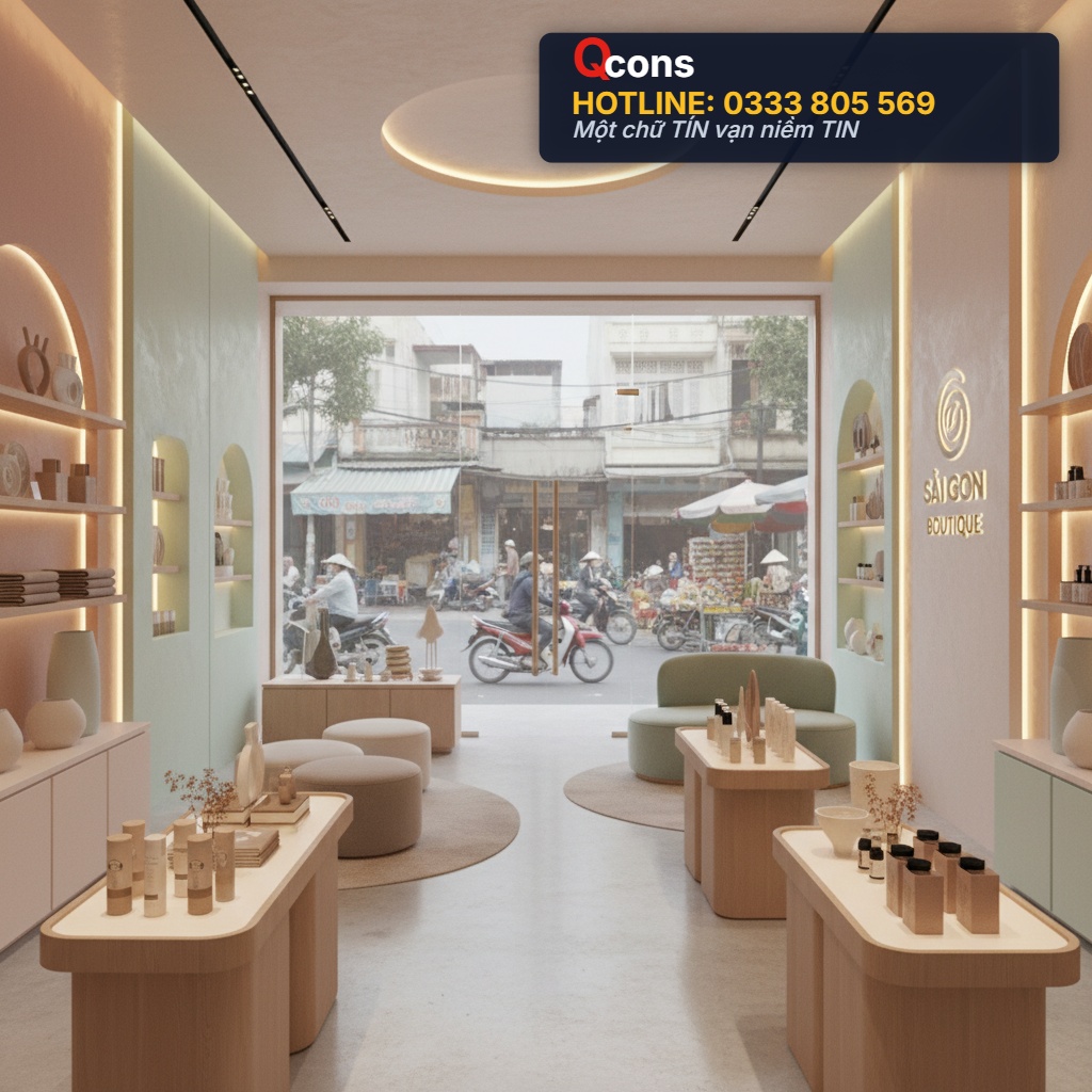 Mặt bằng quán ăn sau hoàn thiện