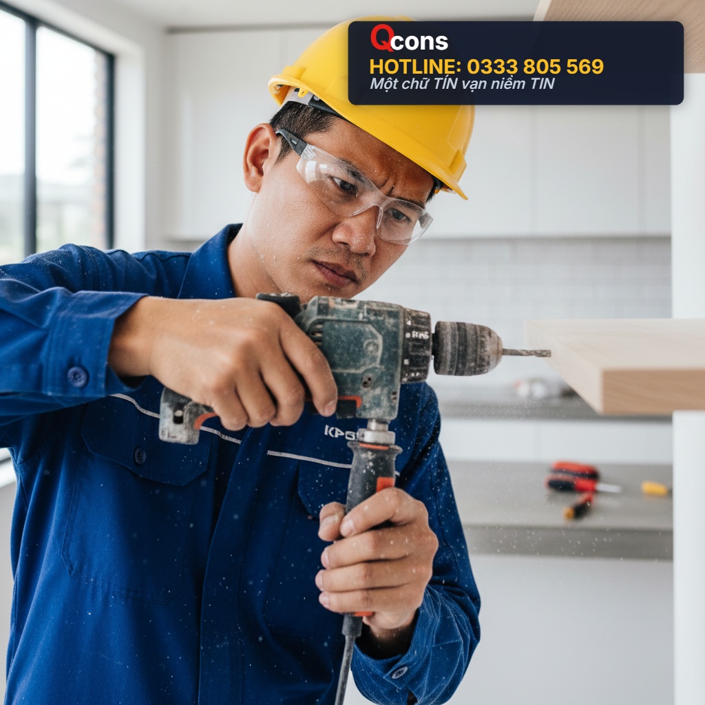 Thi công gắn nội thất