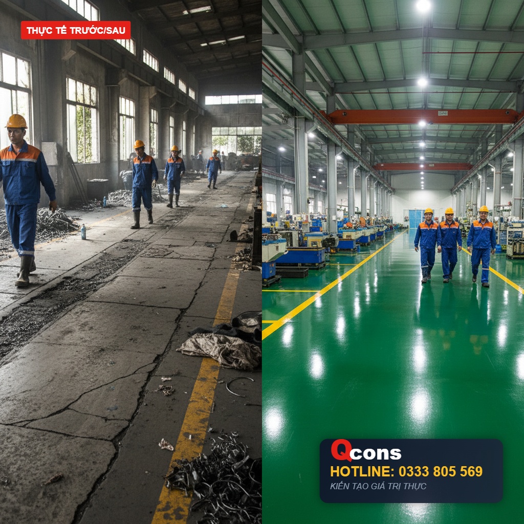 Lăn sơn Epoxy nhà xưởng
