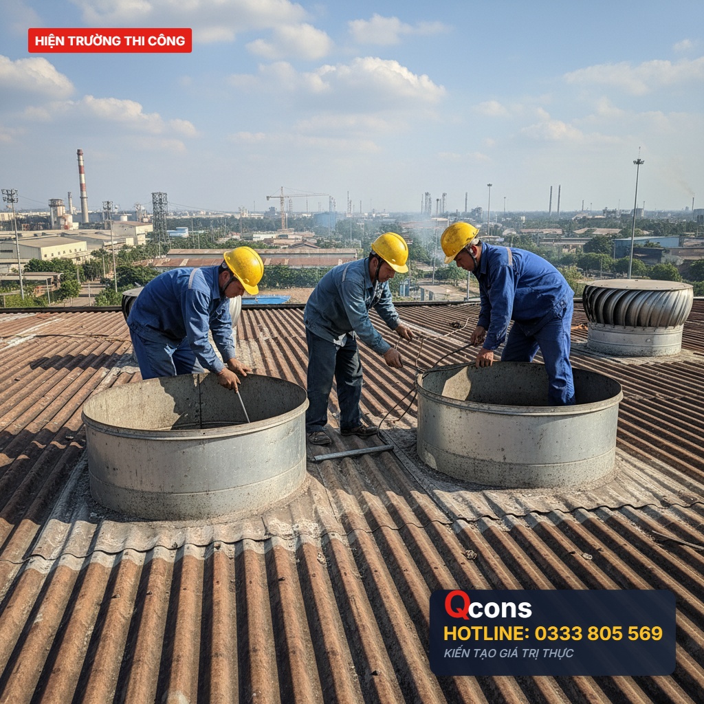 Lắp đặt quạt thông gió nhà xưởng