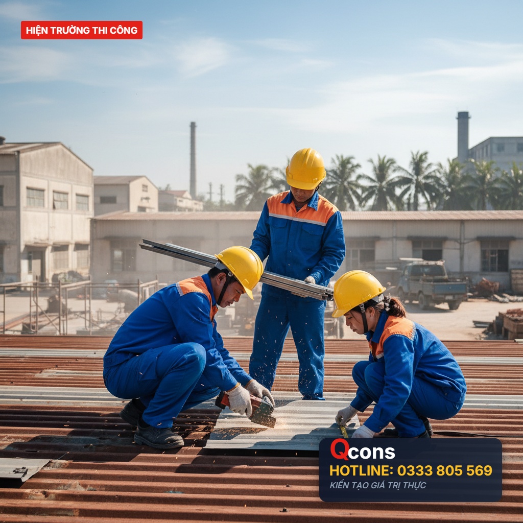 Thay tôn mái nhà xưởng