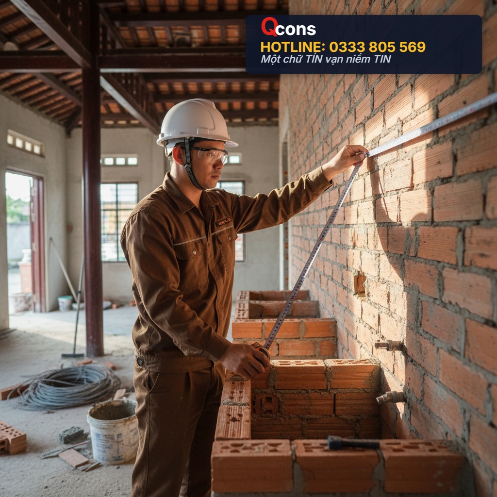 Xây tường gạch ống
