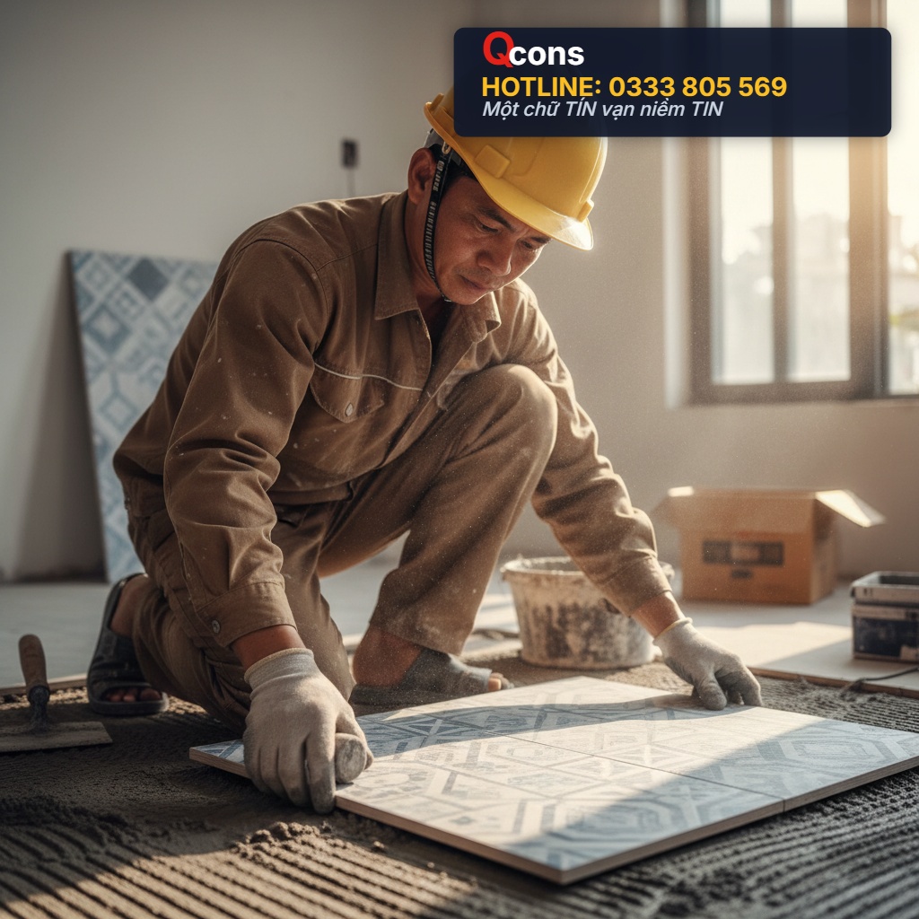 Thi công lát gạch nền nhà