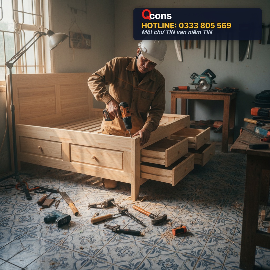 Công tác lắp đặt nội thất phòng ngủ