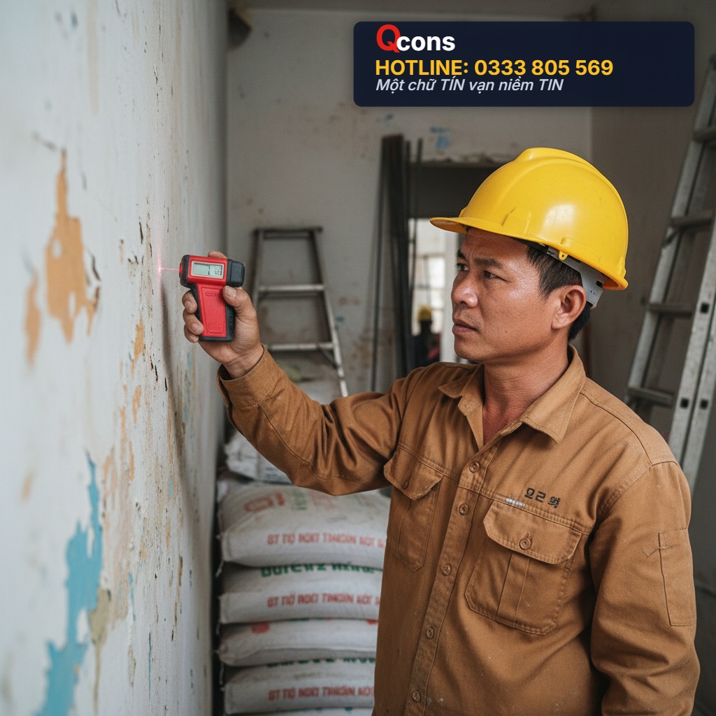 Kiểm tra tường trước khi sơn