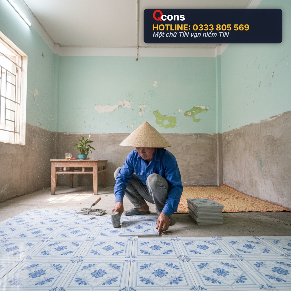 Thi công lát gạch nền nhà
