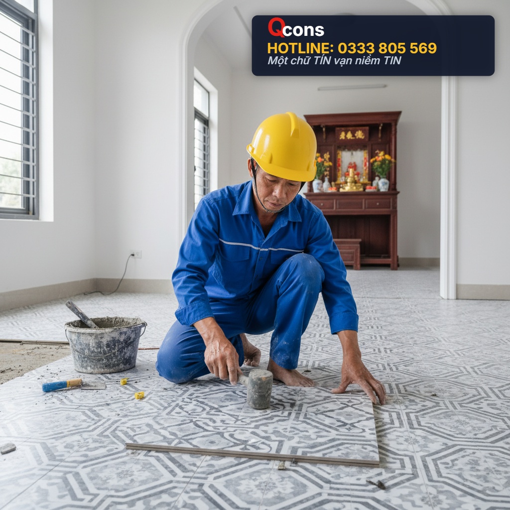 Công tác thi công lát gạch nền