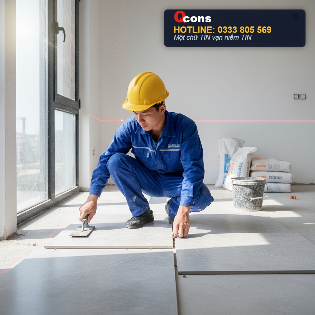 Công tác lát gạch nền