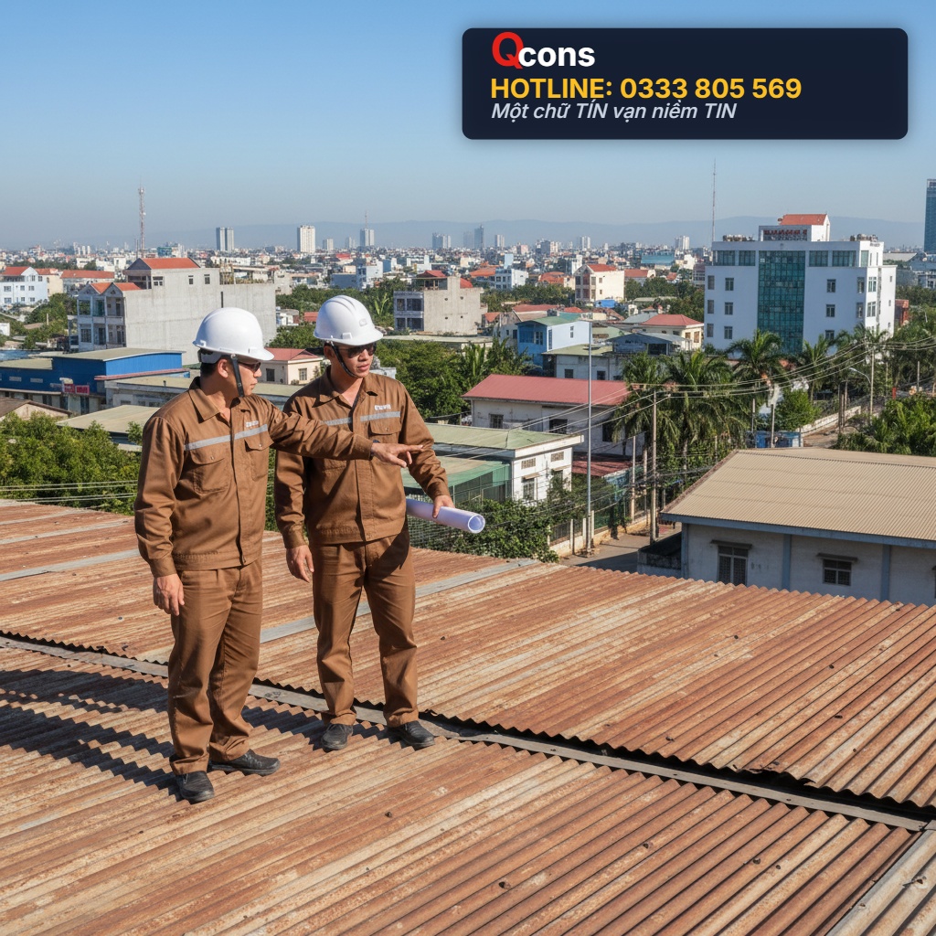 Sửa chữa tôn mái nhà phố