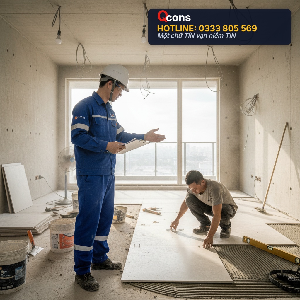 Thi công lát gạch nền