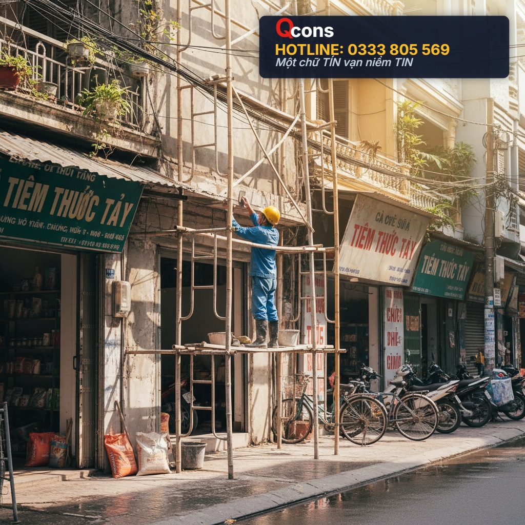 Thi công sửa chữa mặt tiền nhà