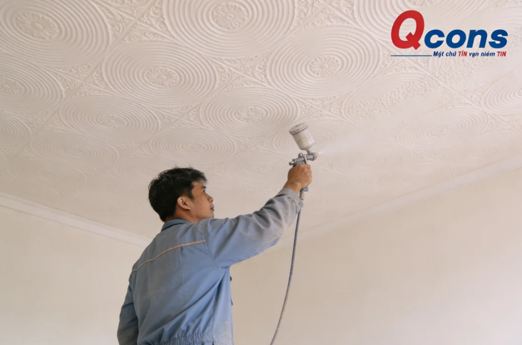 Công tác thi công phun sơn tường