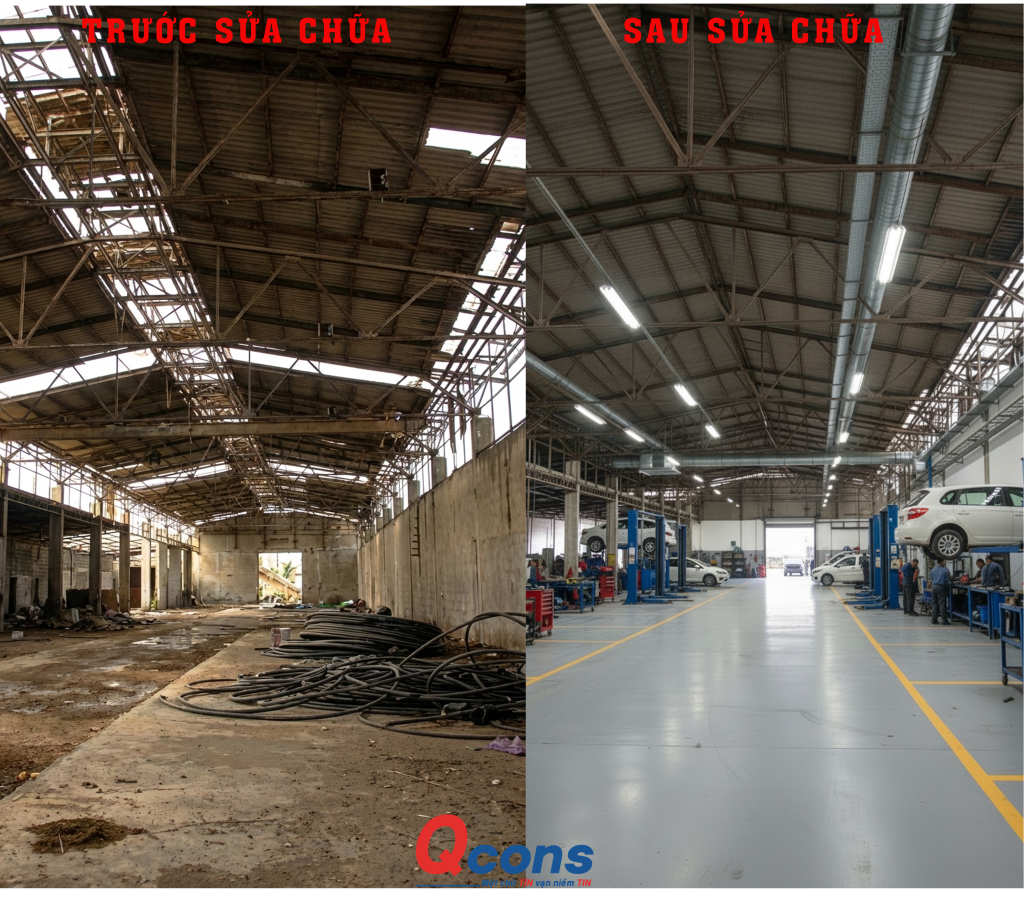Nâng cấp xưởng cũ thành garage 