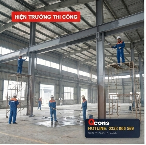 Sơn lại toàn bộ kết cấu thép nhà xưởng