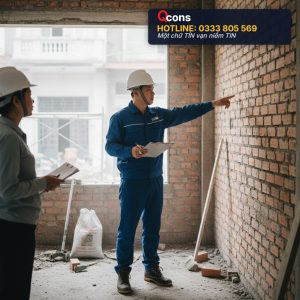 Kiểm tra tường sau khi xây xong